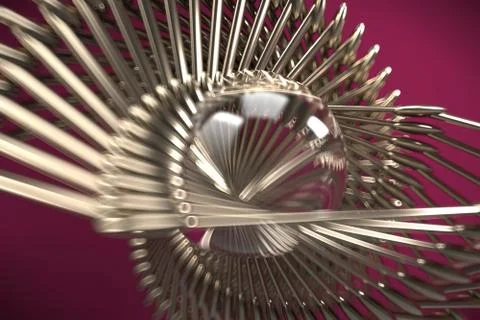 Abstract geometric on Marble 3D Rendering Stock Illustration