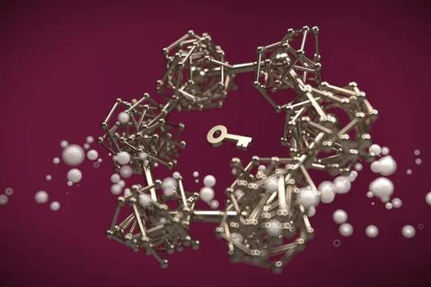 Abstract geometric on Marble 3D Rendering Stock Illustration