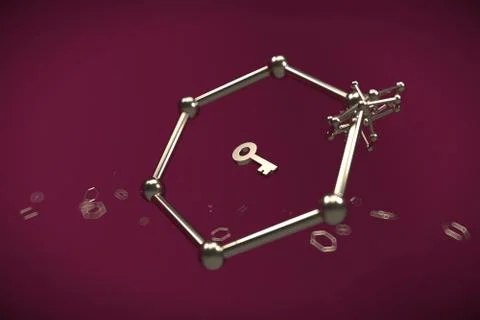 Abstract geometric on Marble 3D Rendering Stock Illustration