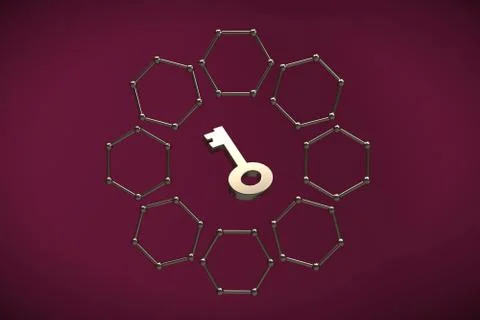 Abstract geometric on Marble 3D Rendering Stock Illustration