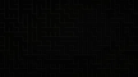 Abstract geometric maze pattern in dark background with light lines Illustrazione stock