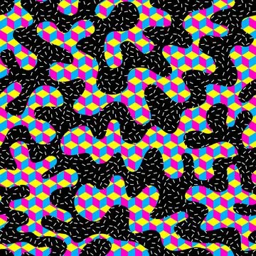 Abstract geometric Memphis style pattern. Vector image Illustrazione stock