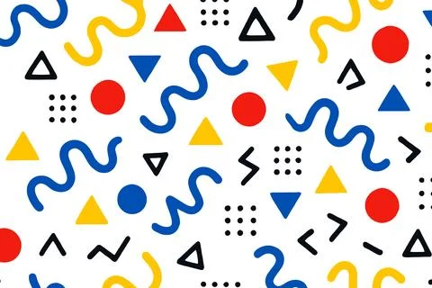 Abstract geometric memphis style pattern background イラスト素材