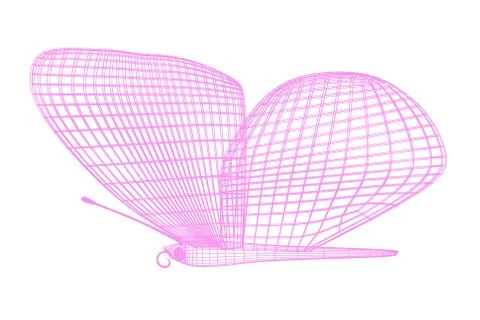 Abstract geometric mesh butterfly. Wireframe technology structure Stock Illustration