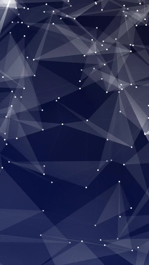 Abstract geometric mesh of interconnected points and translucent triangles .. Stock Footage 311929276