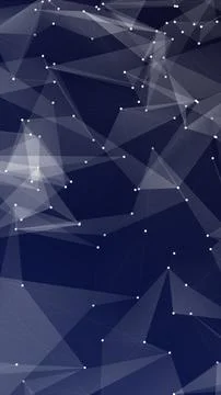 Abstract geometric mesh of interconnected points and translucent triangles on Stock Photos