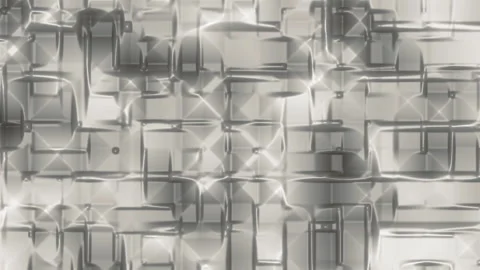 Abstract geometric metallic grid pattern with flowing liquid light Stock Footage 340932970