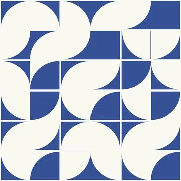 Abstract geometric minimalistic pattern in blue style. Bauhaus aesthetic vect Stock-Illustration