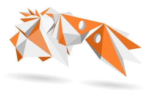 Abstract geometric, model 3d shape vector illustration Stock Illustration