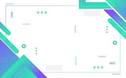 Abstract Geometric Modern Background (Memphis Style), gradient ,green and purple Stock Illustration