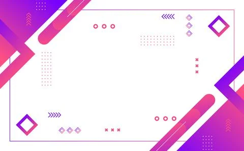 Abstract Geometric Modern Background (Memphis Style), gradient ,pink and purple Stock Illustration
