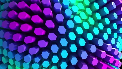 Abstract geometric modern background in neon colors 3D. Stock Footage 202656420