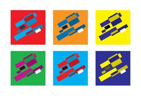 Abstract geometric modern versicolored combinations, flat background. Stock Illustration