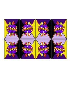 Abstract Geometric Modernism Block Pattern in Purple and Yellow Ilustración de archivo
