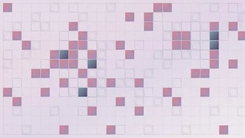 Abstract geometric modular grid pattern with pink and gray squares on white.. Stock Illustration