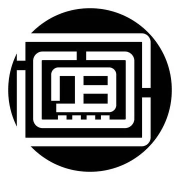Abstract geometric monogram logo design black circle concept Stock Illustration