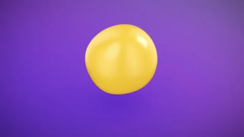 Abstract Geometric Morphing of 3d Shapes Seamless. Yellow Objects on Purple Stock Footage 155383192