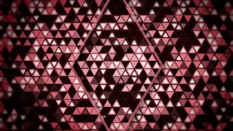 Abstract geometric mosaic background with red glowing triangles and central Stock Footage 335376229