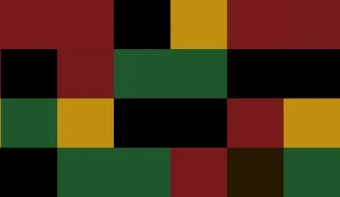 Abstract geometric mosaic background with vibrant red black yellow and green Stock Illustration