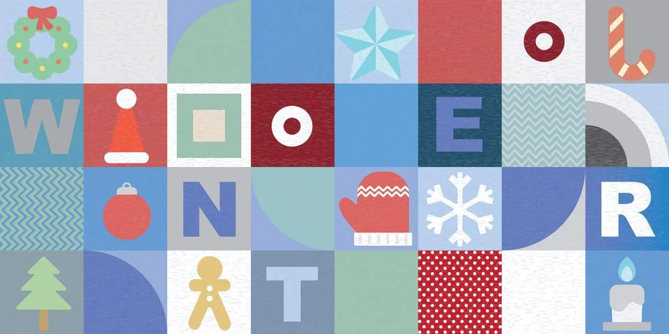 Abstract geometric mosaic pattern decorative ornament winter concept backgr.. イラスト素材