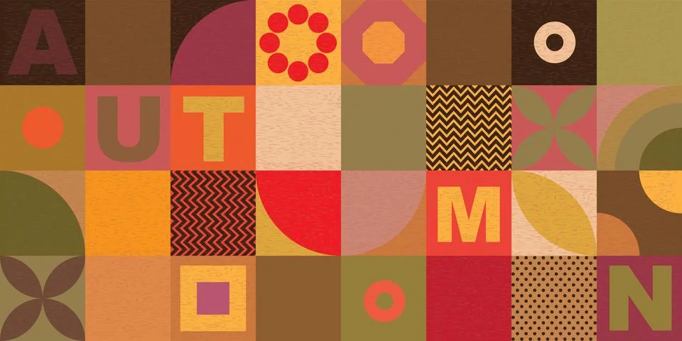 Abstract geometric mosaic pattern decorative ornament autumn concept backgr.. Stock Illustration