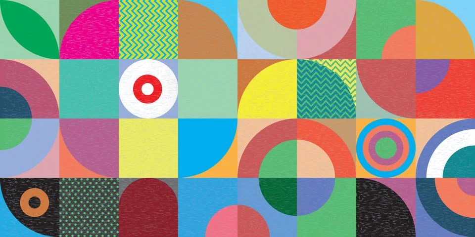 Abstract geometric mosaic pattern decorative ornament vivid colors backgrou.. Stockillustratie