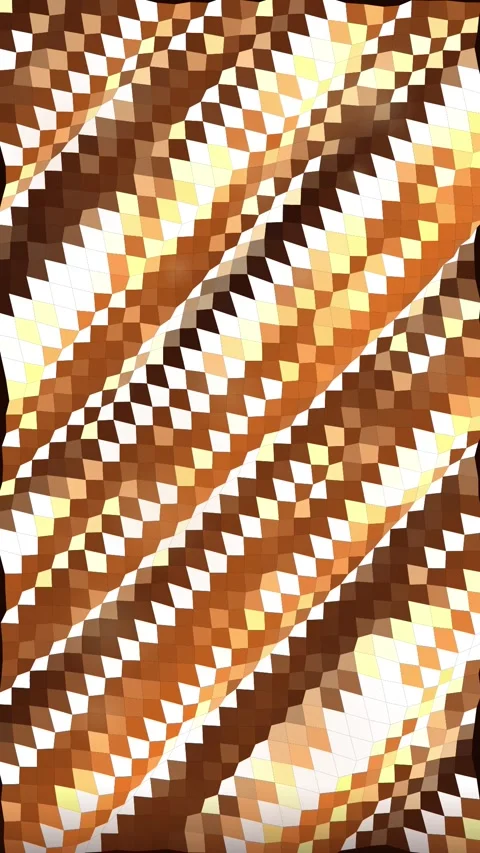 Abstract Geometric Mosaic Pattern of Warm Earth Tones and Light Rays Stock Footage 347698464