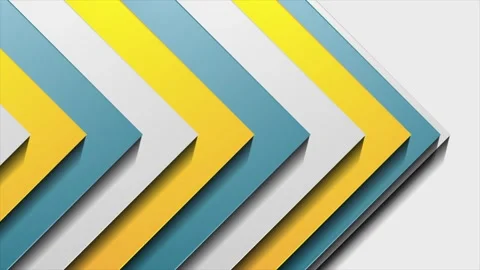 Abstract geometric motion background with layered blue and yellow arrows Video stock 337461273