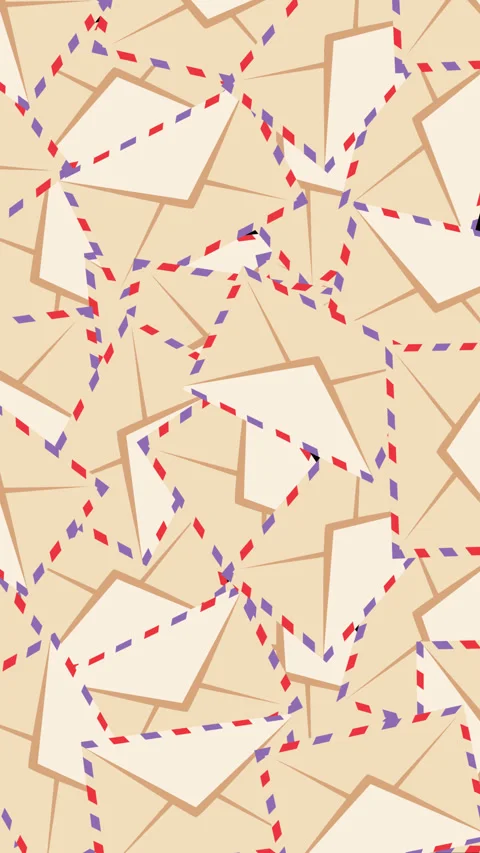 Abstract Geometric Motion Background with Red and Purple Dashed Lines Stockbeeldmateriaal 347485100