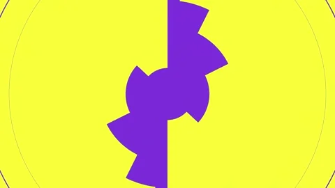 Abstract geometric motion background, with rotating purple, circles and yel.. Stock-Footage 347300385
