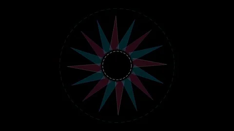 Abstract geometric motion background with rotating star shape pattern and d.. Stock Footage 348219227