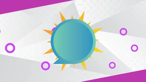 Abstract geometric motion background with speech bubble and colorful circle.. Stock Footage 333426694