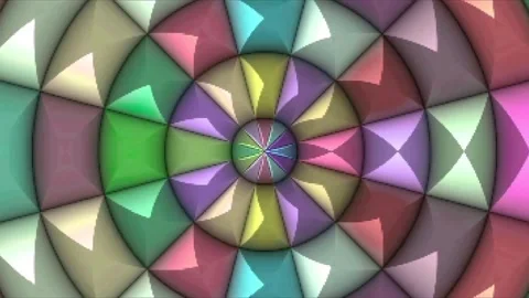 Abstract geometric motion forming colorful circular pattern Stock Footage 245993260