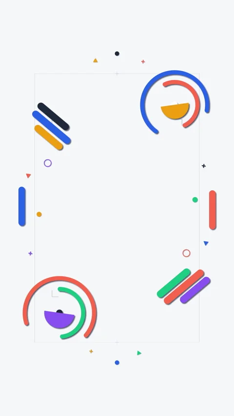 Abstract geometric motion graphic with colorful shapes, line, pattern, loop, Stock Footage 346735866