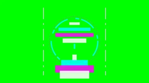 Abstract geometric motion graphic element isolated on a bright green backgrou Vidéo 341821029