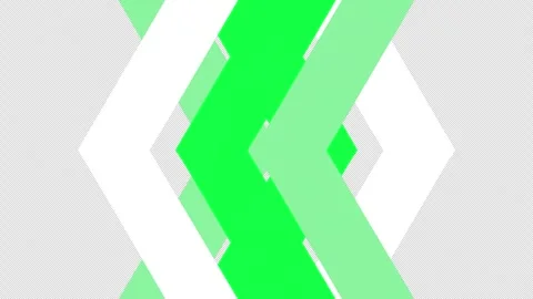 Abstract Geometric Motion Graphics with Bright Green and White Arrows Stockbeeldmateriaal 347006446