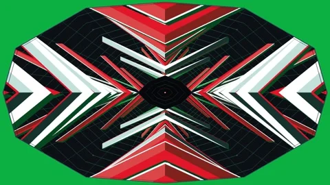 Abstract Geometric Motion Graphics with Red and White Patterns Stock Footage 347177672