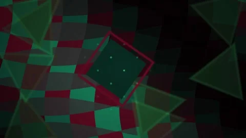 Abstract Geometric Motion Graphics with Rotating Squares and Triangles. Stock Footage 340514204