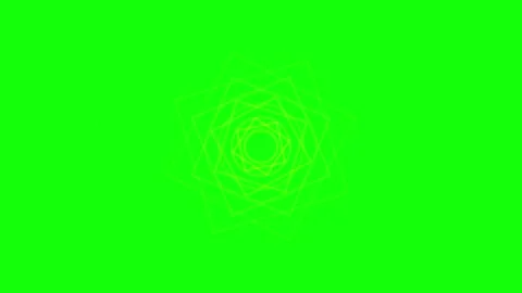 Abstract Geometric Motion Graphics with Rotating Squares and Circles on Green Vídeos de archivo 344233108