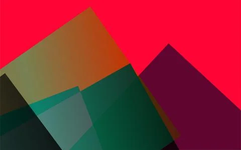 Abstract Geometric Mountain Landscape With Layered Triangles And Vibrant Re.. Illustrazione stock