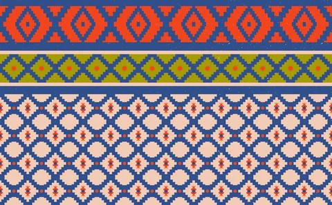 Abstract geometric native pattern seamless vector.Repeating geometric backgro Stock Illustration