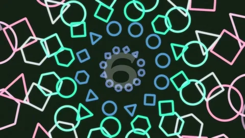 Abstract Geometric Neon Background Pattern with Glowing Cyan Digital Flow Lin Stock Footage 342203938