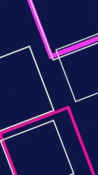 Abstract geometric neon frames cross in a dynamic composition over a deep b.. Ilustração Stock