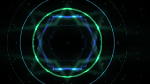 Abstract Geometric Neon Hexagon Pulsating Energy Field Animation. Stock Footage 334457537
