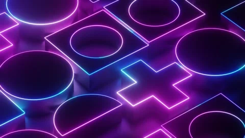 Abstract geometric neon light background Stock Footage 255648887