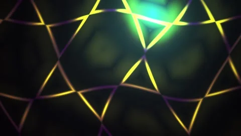 Abstract Geometric Neon Light Pattern Overlay with Glowing Lines. Stock Footage 334457692