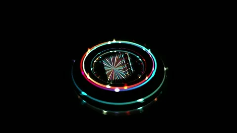 Abstract Geometric Neon Light Shape With Colorful LED Lights Moving Pulsating Stock Footage 337669903