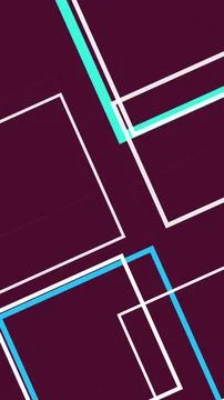 Abstract geometric neon lines form a maze-like composition on a deep burgun.. Stock Illustration