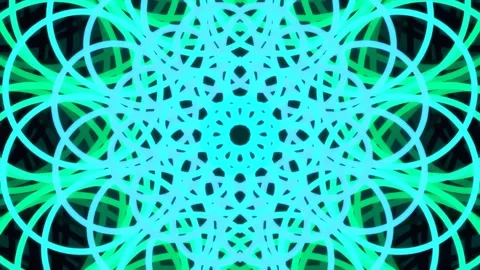 Abstract Geometric Neon Mandala Pattern Animation. Vídeos de archivo 341531088