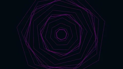 Abstract geometric neon polygon pattern animation on black background Stock Footage 337161696